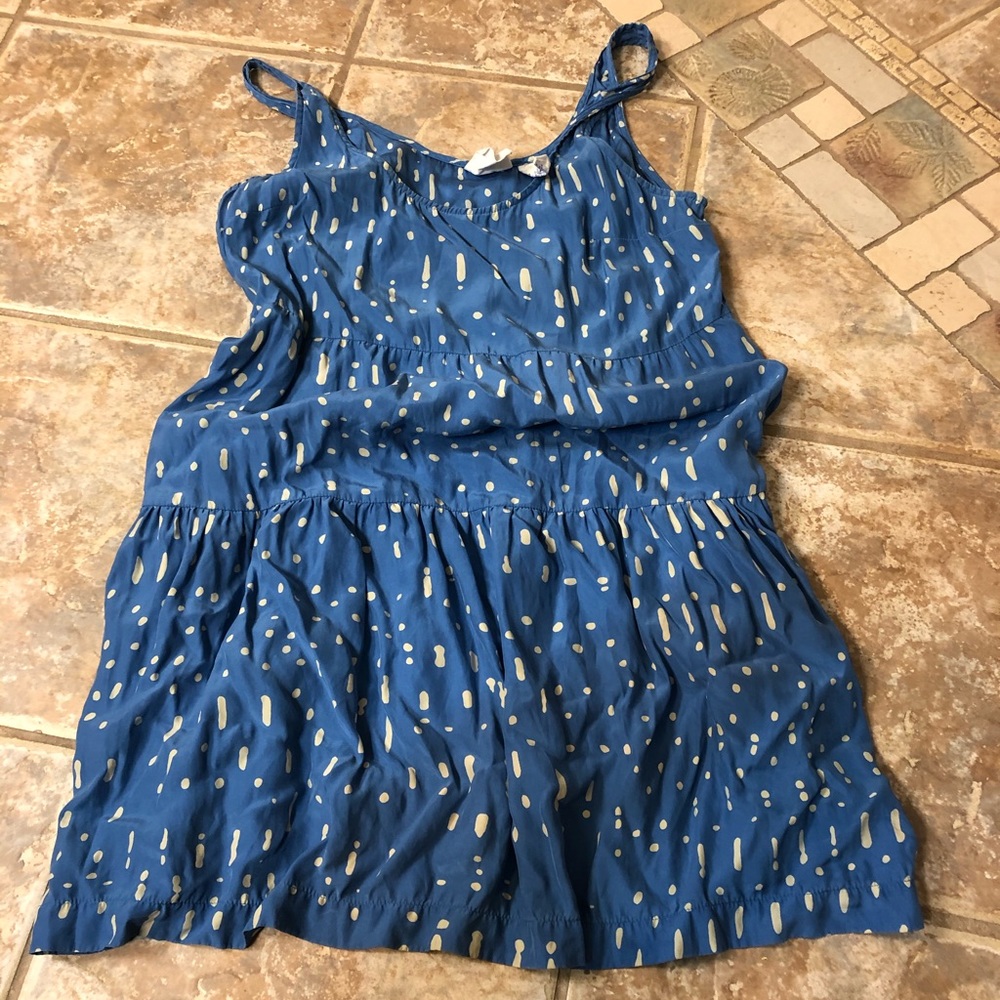 Blue and cream summer dress